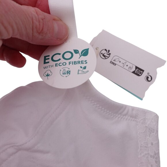 NWT Dorina Hera Non Padded Underwire T-Shirt Bra Sz 34F White Cotton Lace Trim - Picture 6 of 13